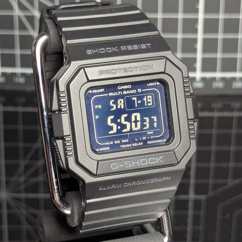 Casio G-Shock II Reprint GW-5500 Solar Multiband 5 Blackout Black GW-5500-1A - Picture 4 of 12