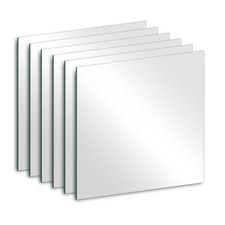 6Pcs Glass Wall Mirror Tiles 6 x 6 x 0.08'' Thick Square Mirror Sheets with A...