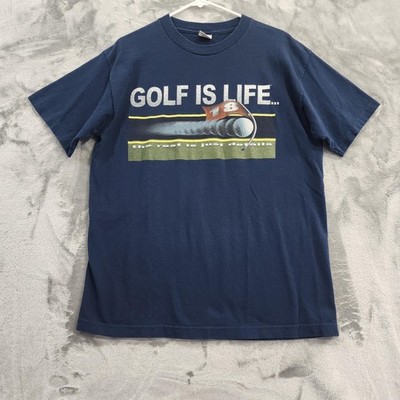 Vintage Alstyle Shirt Mens L Blue Golf Is Life Graphic Tee Funny Golf Sports