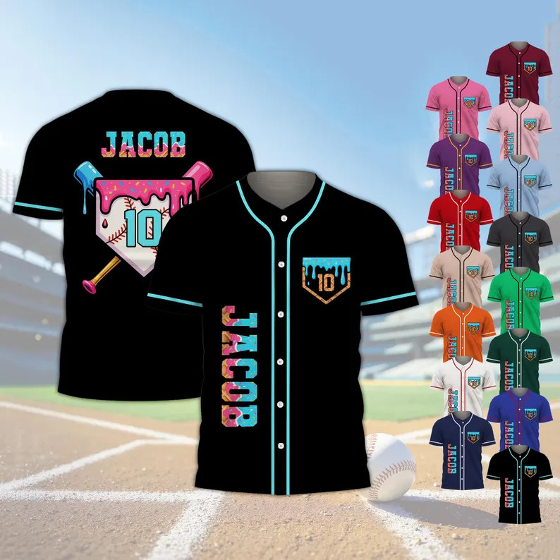 Personalized Baseball Drip Jersey Custom Name Number