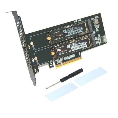 Two M.2 NVME to PCIExpress X8 RAIDs Controller Expansion Card Solution