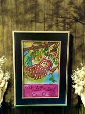 Original Painting Cyclops Baby Weird Art Framed Ooak Altered Book Page One Eye