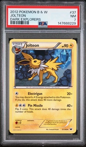 2012 POKEMON BLACK & WHITE DARK EXPLORERS #37 JOLTEON PSA 7
