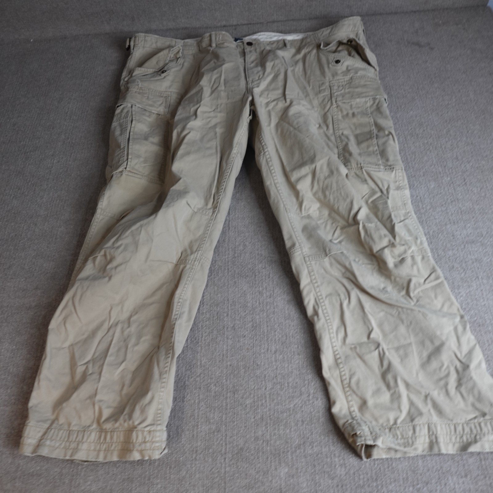 Vintage Polo Ralph Lauren Mens Pants 52B Beige Cargo Cargo