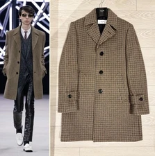 CELINE 19AW Houndstooth Chester Coat 44 EUR Black Wool Used