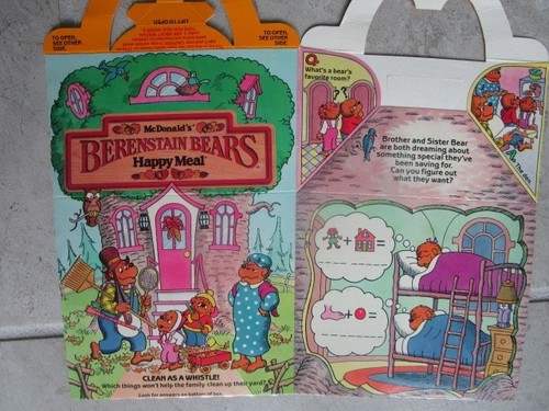 McDONALD'S HAPPY FOOD BOXES Lote de 4 Osos Berenstain 1987 NUEVO - Imagen 2 de 3