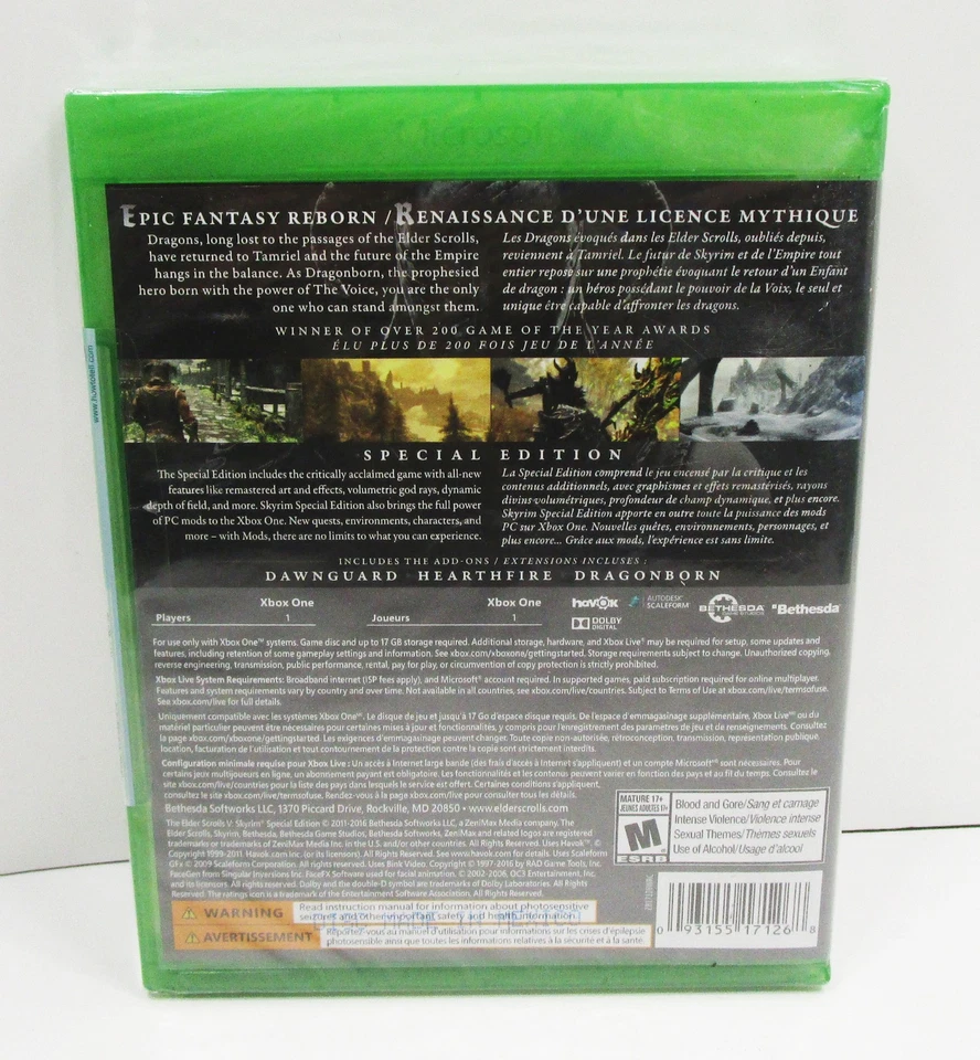 THE ELDER SCROLLS V: SKYRIM SPECIAL EDITION Xbox One Video Game - NEW Sealed - Bild 2 von 2