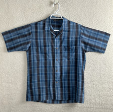 Triumph California Mens M Vnt 70/80's Button Up Blue Plaid Shirt