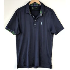 William Murray Golf Shirt Mens Medium Navy Blue Classic Polo Short Sleeve Casual
