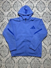 Adidas Z.N.E. Hooded Full Zip Jacket Blue JW4718 Men s Size L NWT