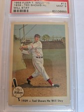 Ted Williams FLEER 1959 ON TO NAVAL TRAINING 1942. PSA 9 RARE!!!  