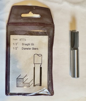 Router Bit Straight Double Flute 1'' Cutting Length 1/2'' Shank 1/2'' Diameter