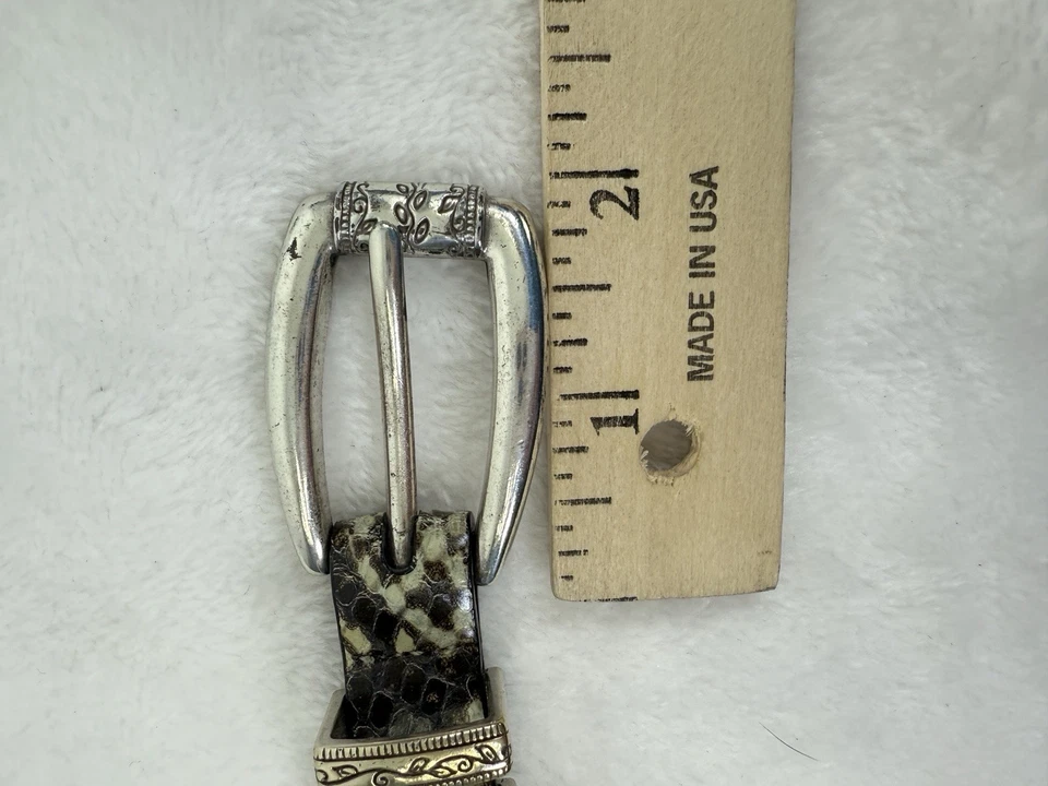 Vintage Brighton Belt Medium Large 32 Snakeskin Silver Buckle 90s Boho Womens - Image 4 of 4