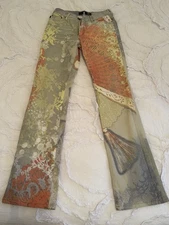 ROBERTO CAVALLI  SPARKLING ABSTRACT JEANS/PRINT PANTS VINTAGE Stretchy Size 27