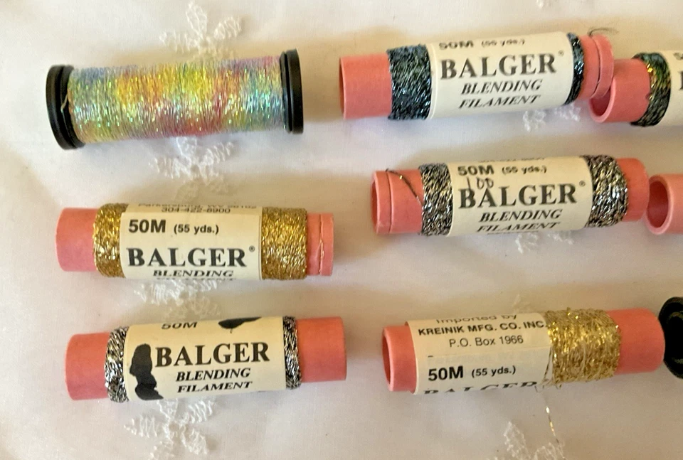 Kreinik Needlepoint Metallic Threads Lot of 9 Balger Blending Filament Metallics - Image 2 of 3