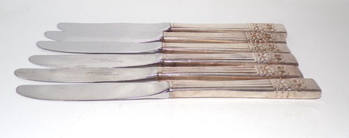 Set Of Community Plate Hampton Court Silver Plated Large Dinner Knives 8.5" - Picture 3 of 4