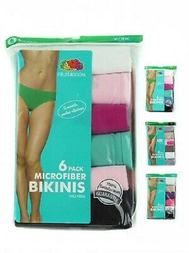 Paquete de 6 bikinis para mujer Fruit of the Loom® "sin microfibra y etiquetas" - Imagen 5 de 5