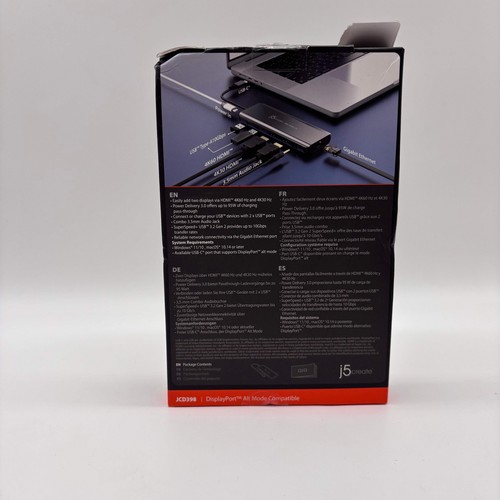 Nuevo J5Create USB-C Dual 4K HDMI 7 en 1 Funciones JCD398 - Imagen 2 de 7