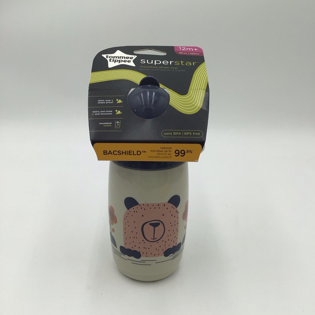 Tommee Tippee Insulated Straw Sippy Cup (9oz 12+ Months) Leak