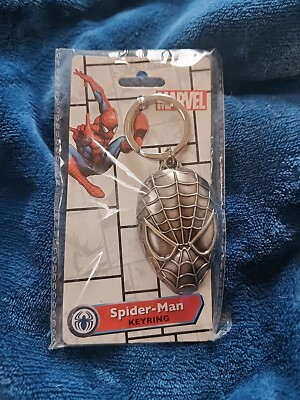 Spider-Man Head Key Ring MARVEL SILVER Colored Metal New Free Shipping ...