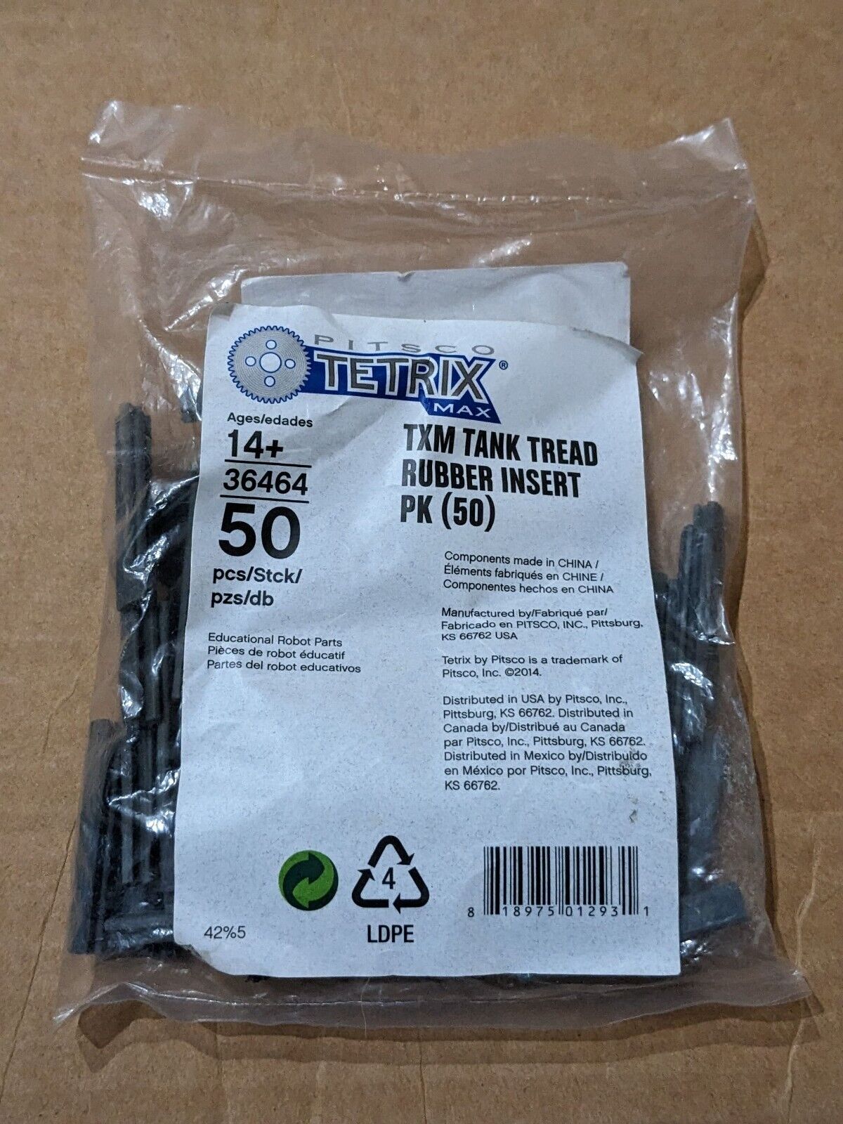 Tetrix Max Pitsco TXM tank tread rubber insert 50 pk 36464 original unopened