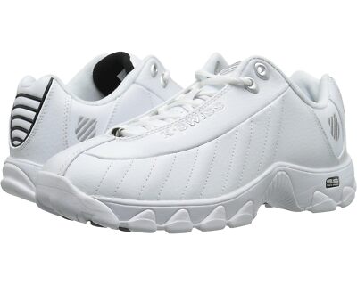 Men K-Swiss ST329 CMF Leather Shoes 03426-129 White Black Silver 100% Original