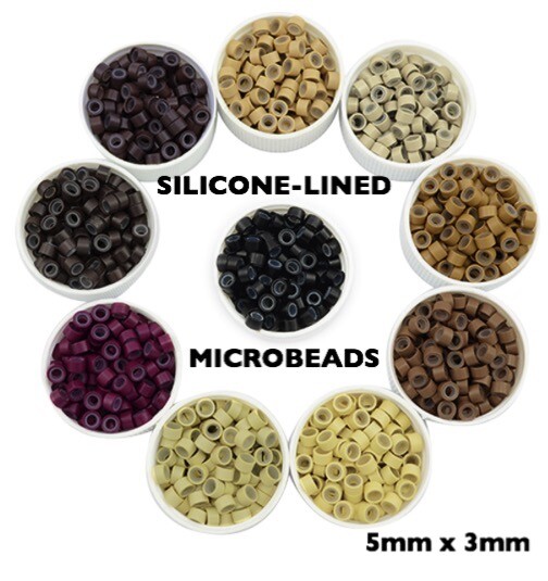 Hair Extension Ring, 1000pcs 2mm Silicone Micro Links Rings Beads Small Comfortable Lined Beads Ideal for Household and Salon Use(dark brown