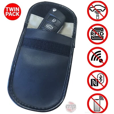 2x Blocco di Sicurezza Antifurto Senza Chiave Auto Blocco Segnale Faraday Custodia Portafoglio