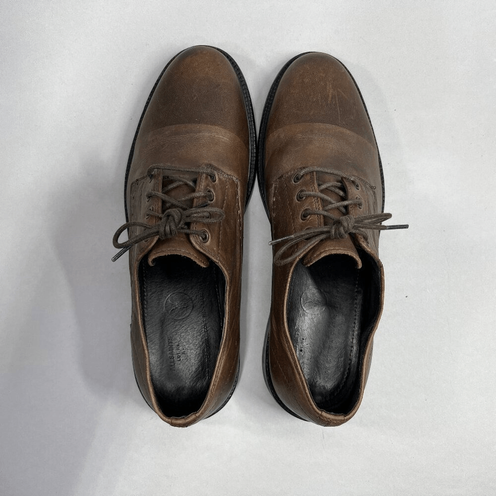 All Saints Men\'s Size 8 Brown Leather Dress Shoes‎ All Saints Mens Size 45 EUR Brown Suede Leather Oxford Dress  main image 4