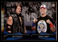 2016 Topps Then Now Forever WWE Wrestling Rivalries #1 AJ Styles vs John Cena