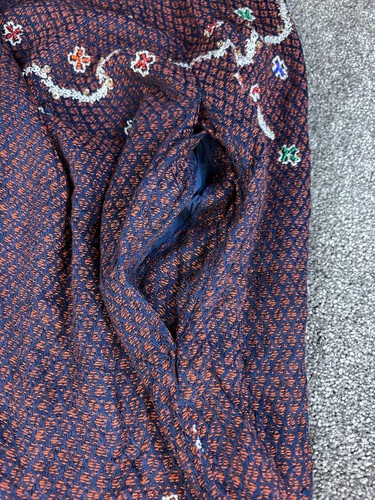 Free People Peasant Blouse Size L Navy Short Sleeve Embroidered Sequin NWT - Picture 14 of 16