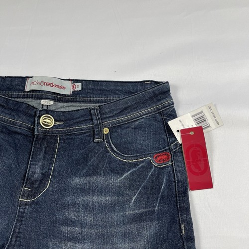 Vintage Ecko Red Womens Designer Blue Denim Jeans Straight Leg Low Rise Size:7/8 - Picture 9 of 22