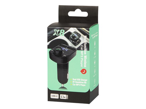 New LCD FM Car Transmitter Bluetooth 5.0 USB MP3 Charger Handsfree kit 1100 - Afbeelding 3 van 4