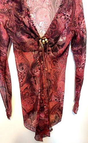 VTG Womans rue 21 Pretty Dark RoseBlouse sz M Perfect condition - Picture 2 of 6