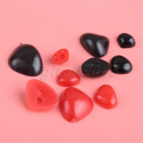 150pz Occhi Neri Piatti Triangolo Naso Occhi Plastica per Bambole Fare Giocattoli Teddy - Foto 8 di 12