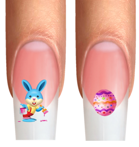 Envolturas tatuajes de uñas PASCUA conejo de Pascua conejo conejo pollito oveja cordero mezcla - Imagen 27 de 35