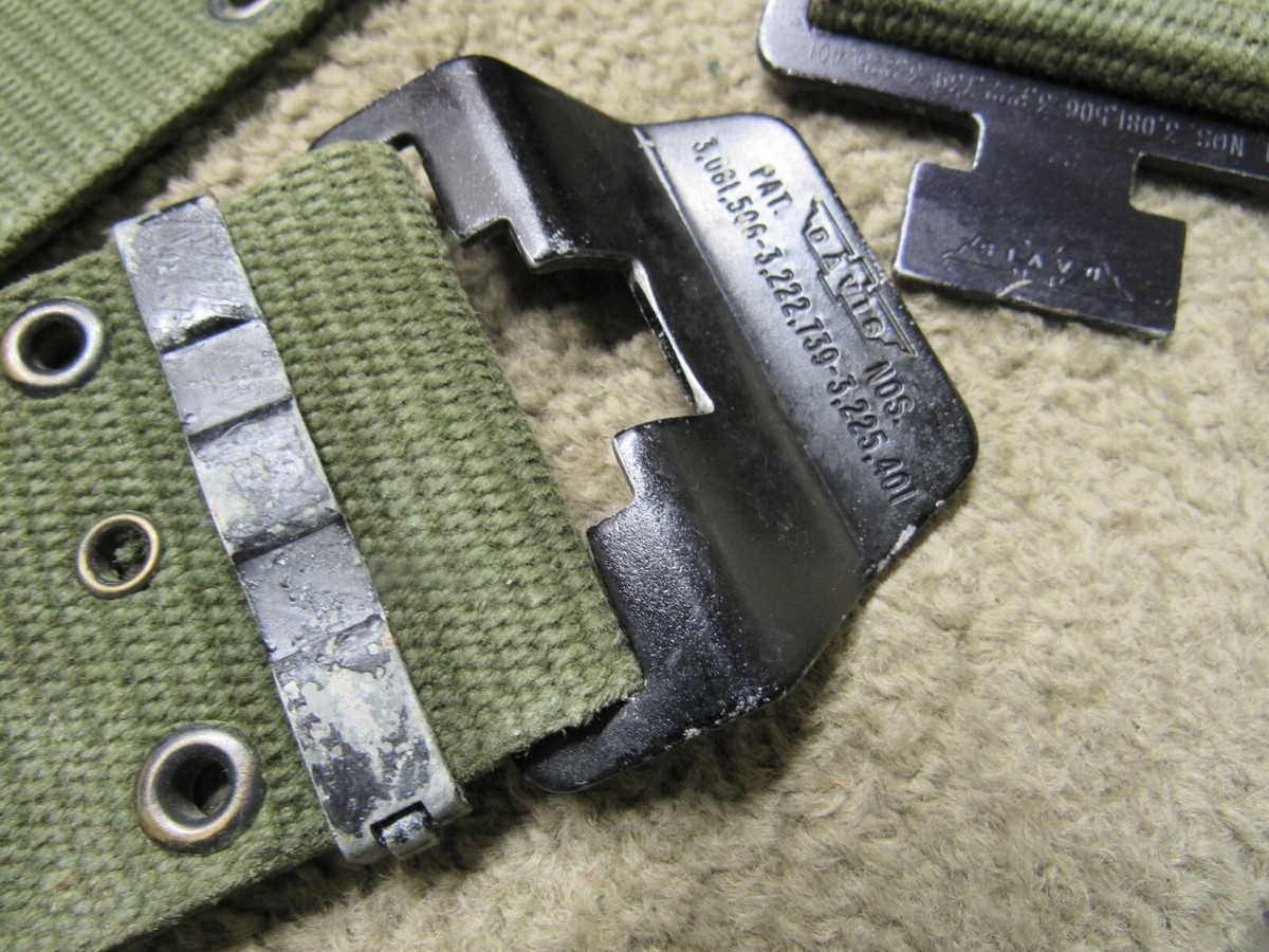 US Vietnam Era Davis Buckle Pistol Belt Canvas Vertical Weave