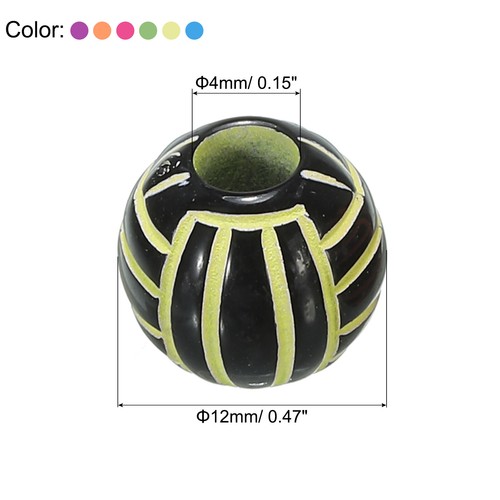 60Pcs 12mm Sport Beads Acrylic Volleyball Beads DIY Loose Beads Mixed Colors - Picture 2 of 7