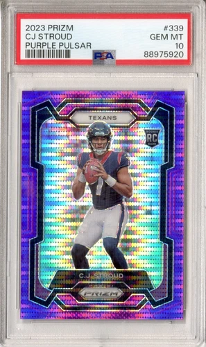 2023 Panini Prizm CJ Stroud Purple Pulsar #339 PSA 10 GEM MINT RC Rookie