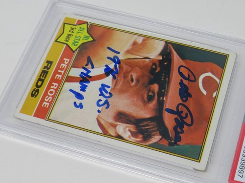 Pete Rose REDS Signed Autograph 1976 Topps Card 240 w/ "76 WS Champ" PSA 10 Auto - Picture 4 of 6