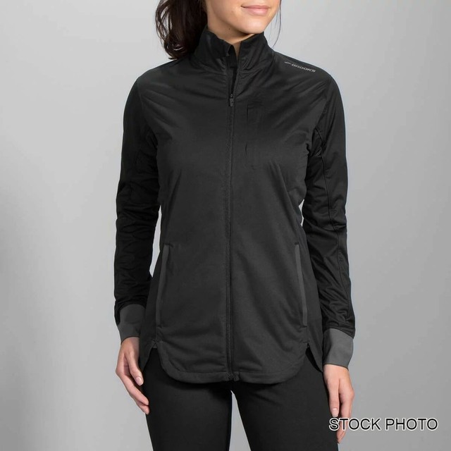 brooks running jacket black