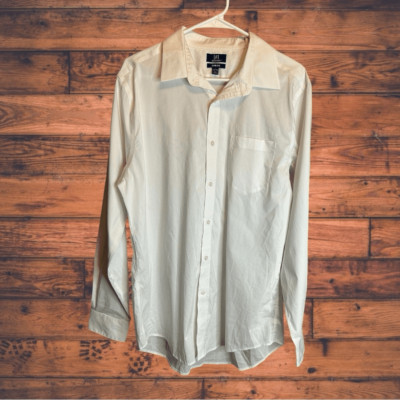 George Slim Fit White Button Front Shirt Large (42-44)
