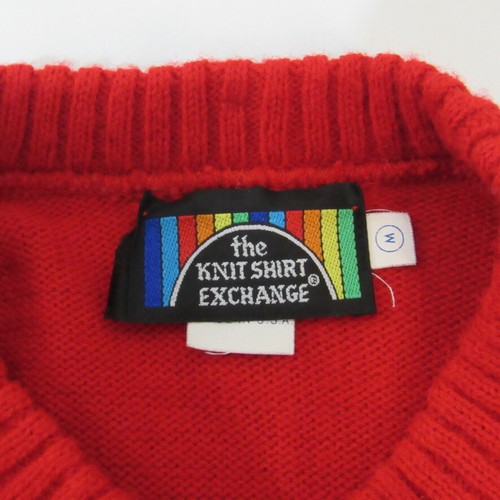 Vintage Varsity Nebraska Adult Medium Red Knit Sweater Knit Shirt Exchange - Picture 7 of 8