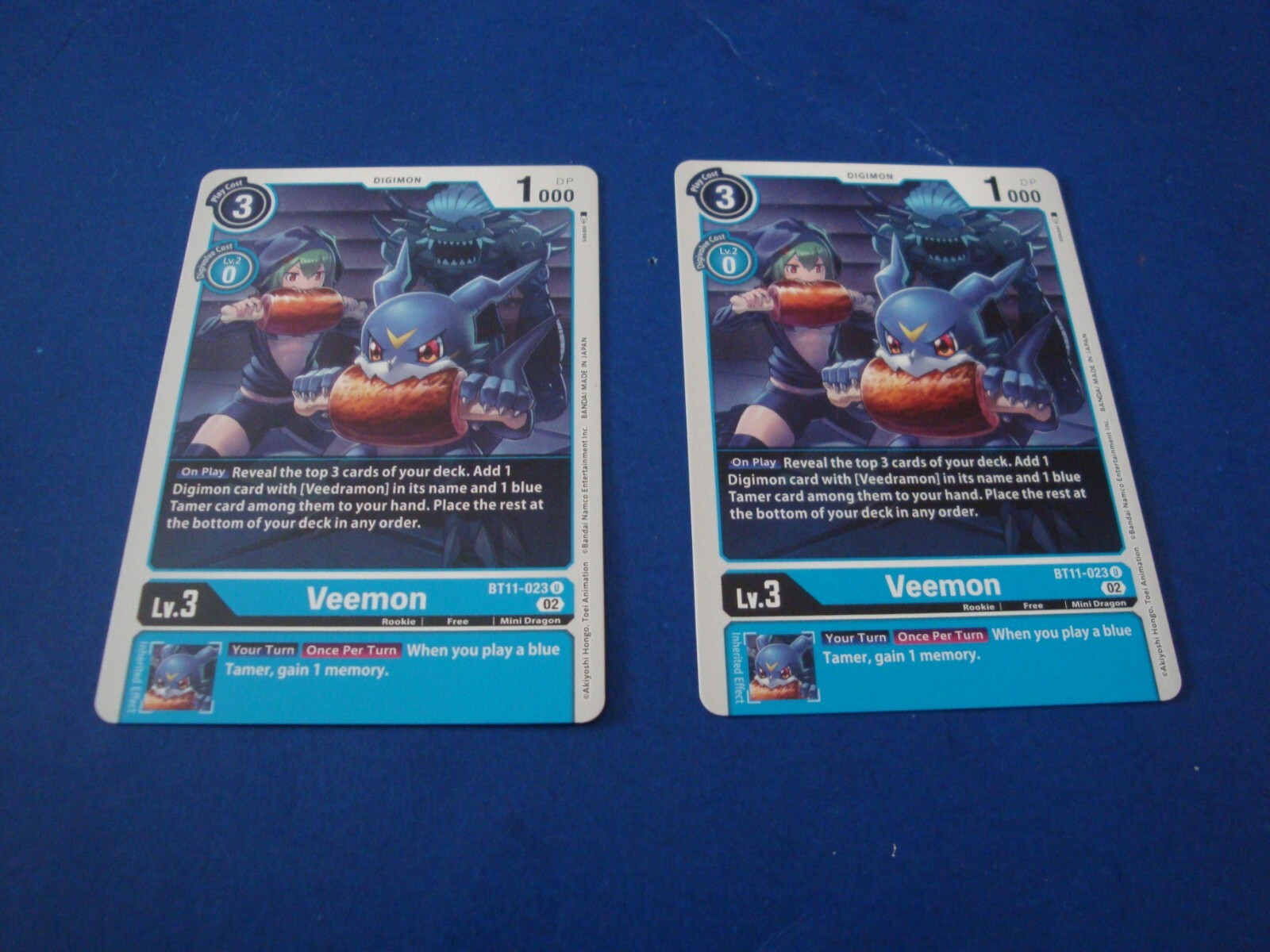 Digimon Veemon BT11-023 U x 2 NM/M Dimensional Phase