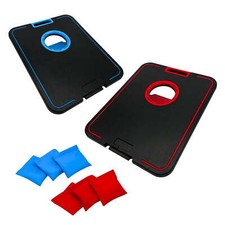 LED Cornhole Board Set - Light Up Bean Bag Toss with 6 Bags, Lightweight