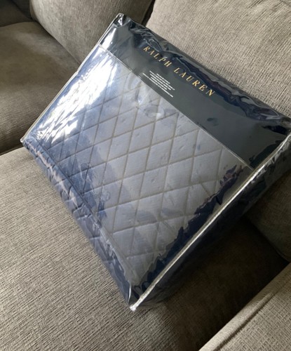 Ralph Lauren Bedford King Coverlet Navy Sapphire Blue quilt NEW $430 - Picture 6 of 24