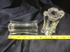 ORREFORS FORSYTHIA set of 2 CRYSTAL CANDLESTICKS ART DECO clear EXCELLENT! — photo 4