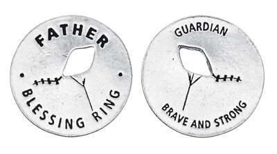 Father Blessing Ring Charm Father's Day Gifts Guardian Brave & Strong 