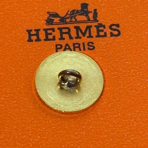 Hermes Genuine Sellier Button set of 2 Round Gold 14mm - Picture 5 of 5