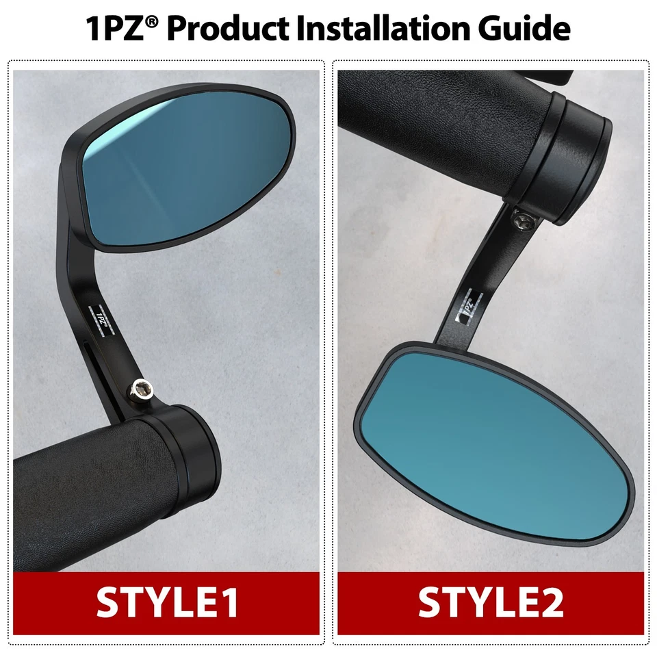 Espejos retrovisores de extremo de manillar de 7/8" 22 mm para Yamaha Big Bear 250 400 Grizzly 350 450 ATV Foto 3 de 4